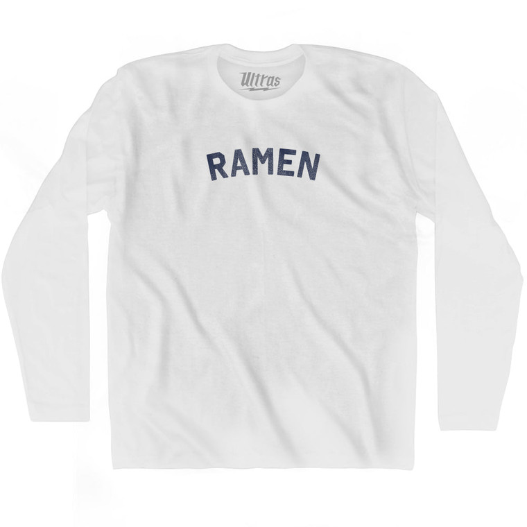 Ramen Adult Cotton Long Sleeve T-shirt - White