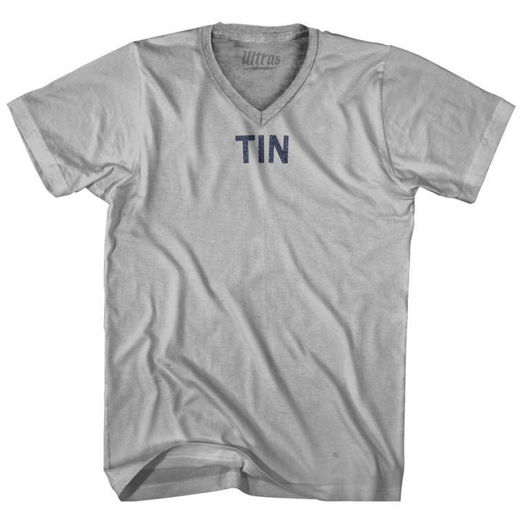 Tin Adult Tri-Blend V-neck T-shirt - Cool Grey