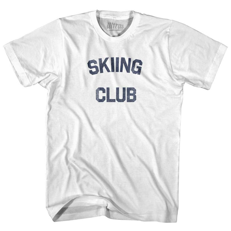 Skiing Club Womens Cotton Junior Cut T-Shirt White