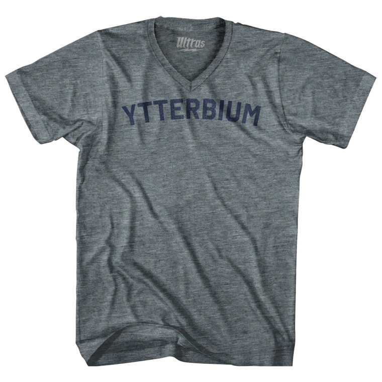 Ytterbium Tri-Blend V-neck Womens Junior Cut T-shirt - Athletic Grey