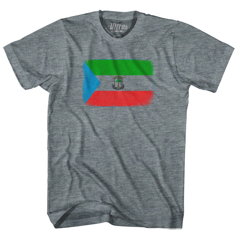 Equatorial Guinea Country Flag Womens Tri-Blend Junior Cut T-Shirt - Athletic Grey
