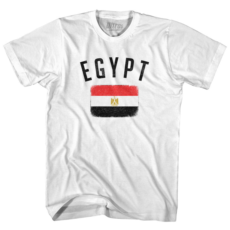 Egypt Country Flag Heritage Womens Cotton Junior Cut T-Shirt - White