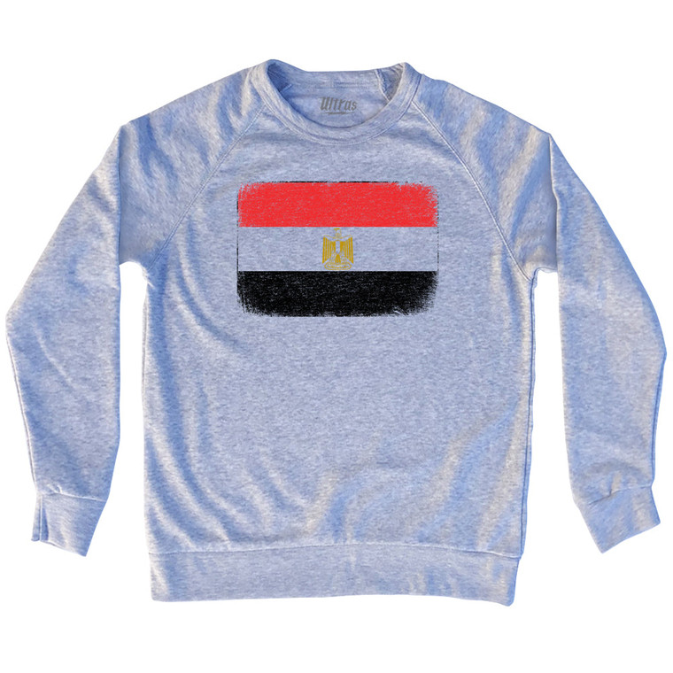 Egypt Country Flag Adult Tri-Blend Sweatshirt - Heather Grey