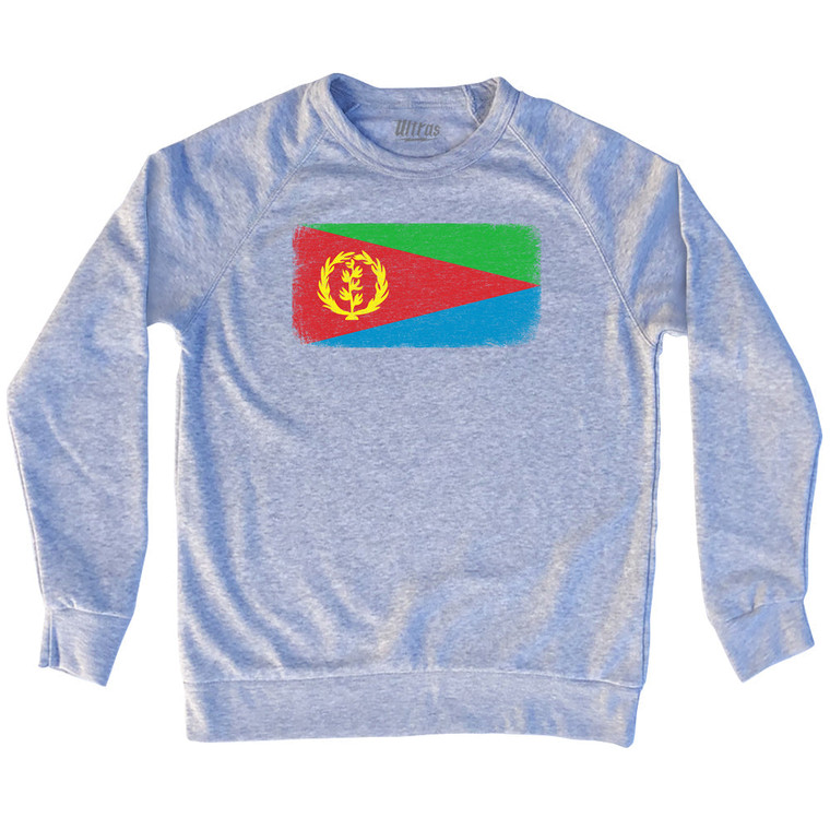 Eritrea Country Flag Adult Tri-Blend Sweatshirt - Heather Grey