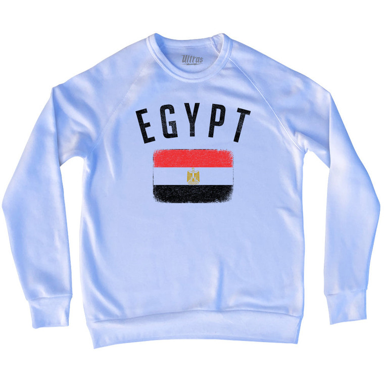 Egypt Country Flag Heritage Adult Tri-Blend Sweatshirt - White