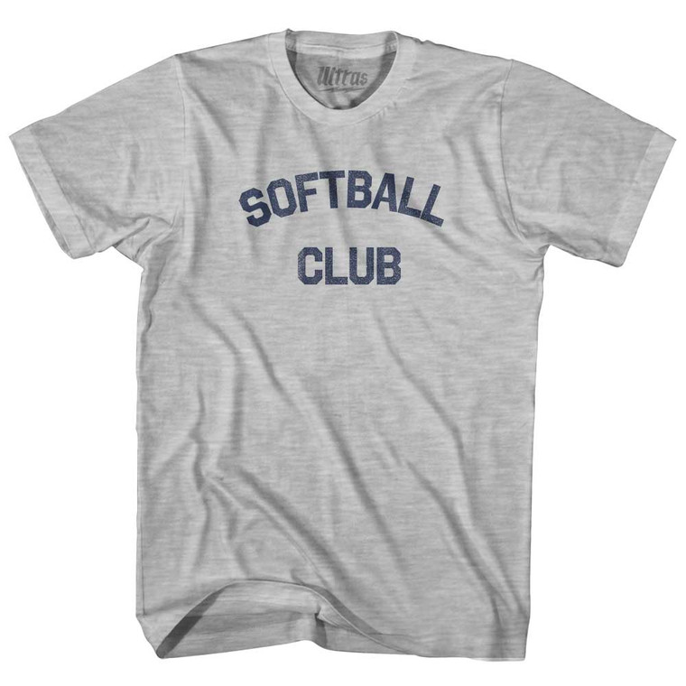 Softball Club Womens Cotton Junior Cut T-Shirt Grey Heather