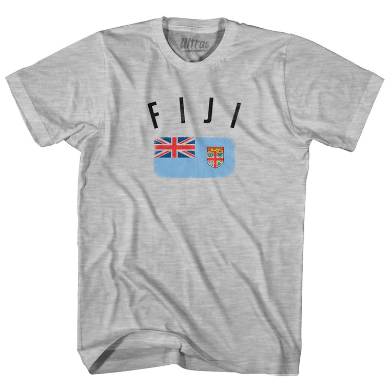 Fiji Country Flag Heritage Youth Cotton T-shirt - Grey Heather