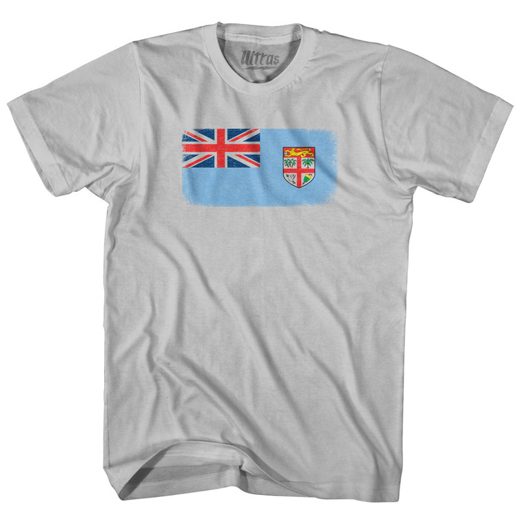 Fiji Country Flag Adult Cotton T-shirt - Cool Grey