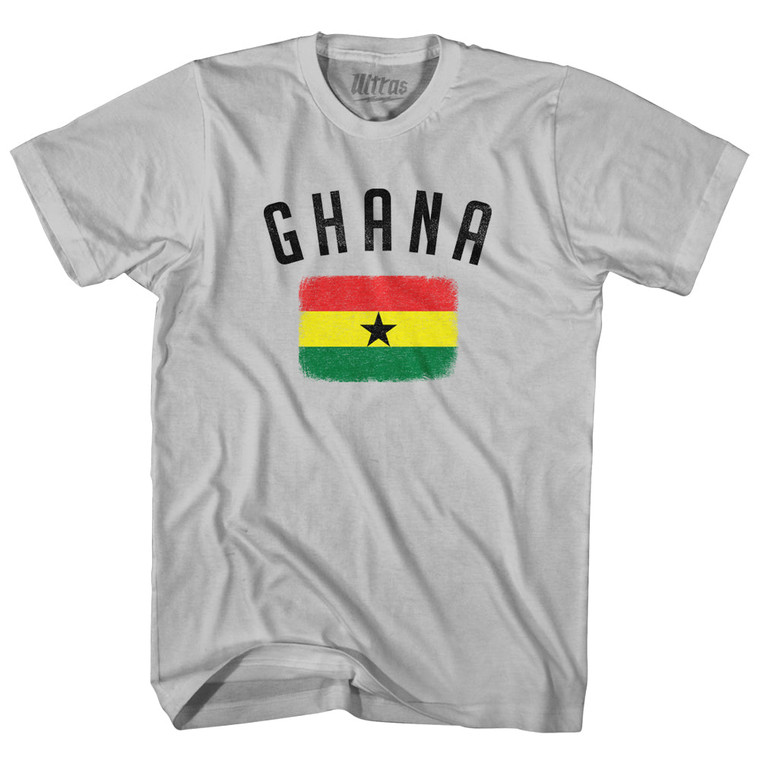 Ghana Country Flag Heritage Adult Cotton T-shirt - Cool Grey