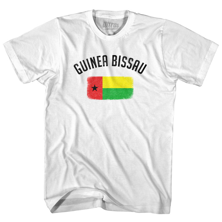 Guinea Bissau Country Flag Heritage Womens Cotton Junior Cut T-Shirt - White