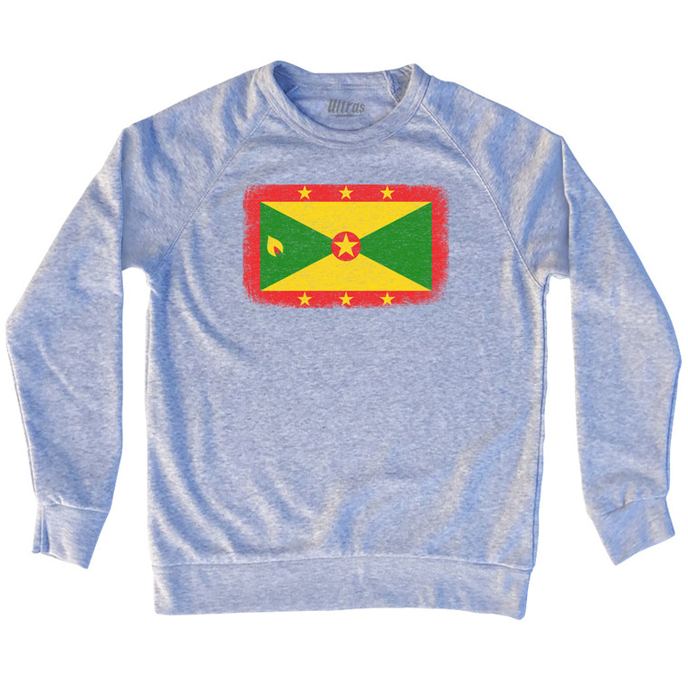 Grenada Country Flag Adult Tri-Blend Sweatshirt - Heather Grey
