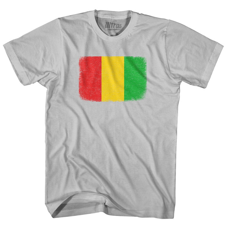 Guinea Country Flag Adult Cotton T-shirt - Cool Grey