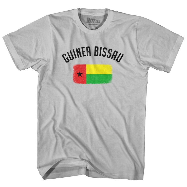 Guinea Bissau Country Flag Heritage Adult Cotton T-shirt - Cool Grey