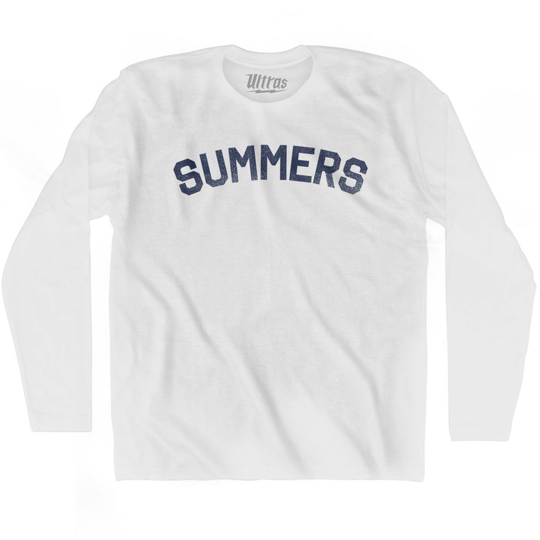Summers Adult Cotton Long Sleeve T-Shirt - White