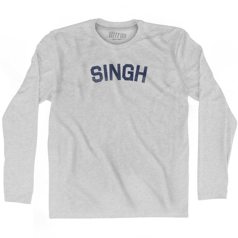 Singh Adult Cotton Long Sleeve T-Shirt - Grey Heather
