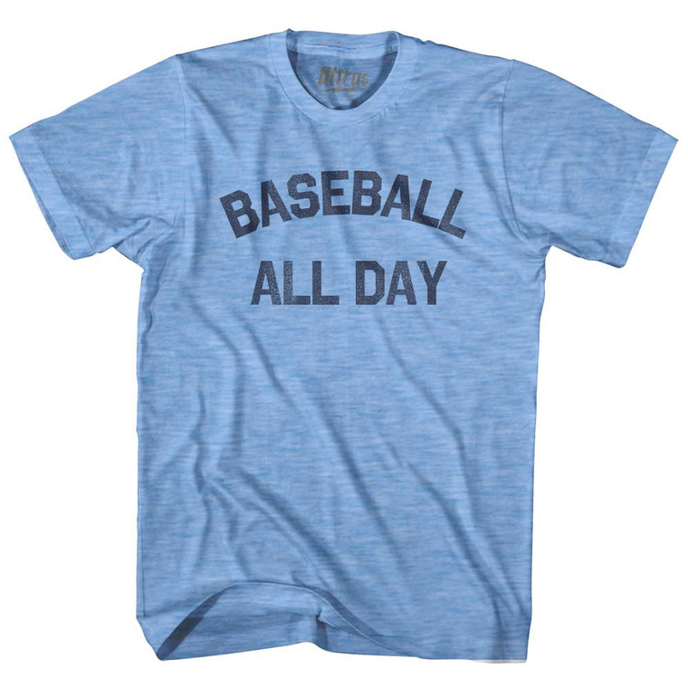 Baseball All Day Adult Tri-Blend T-shirt - Athletic Blue