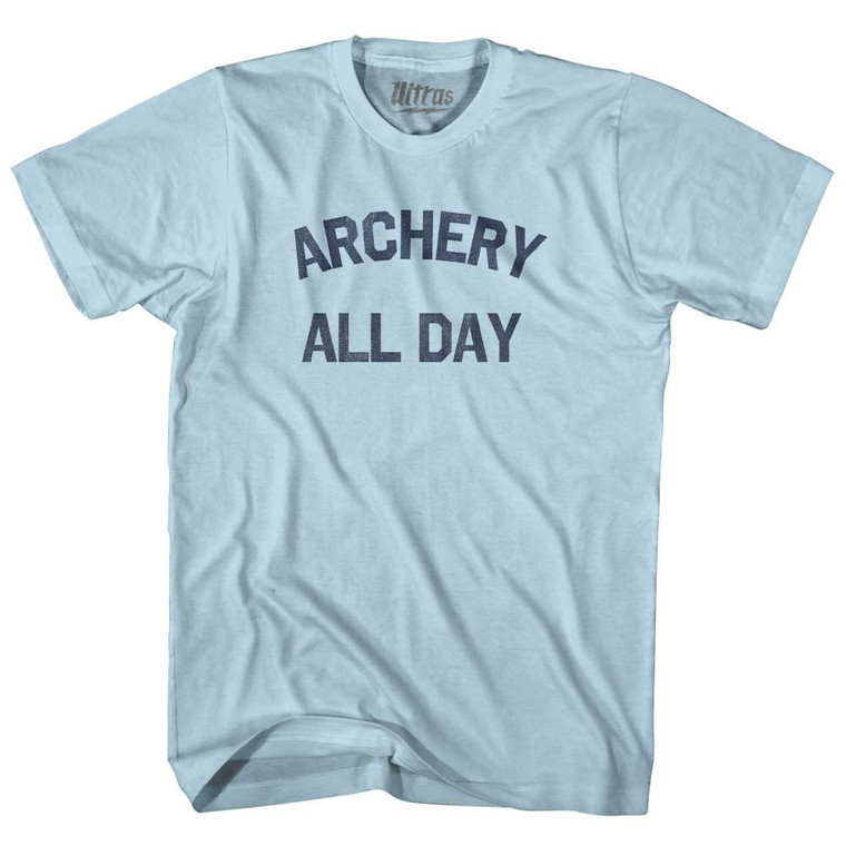 Archery All Day Adult Cotton T-shirt - Light Blue