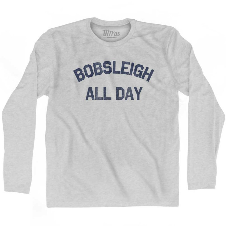 Bobsleigh All Day Adult Cotton Long Sleeve T-shirt - Grey Heather