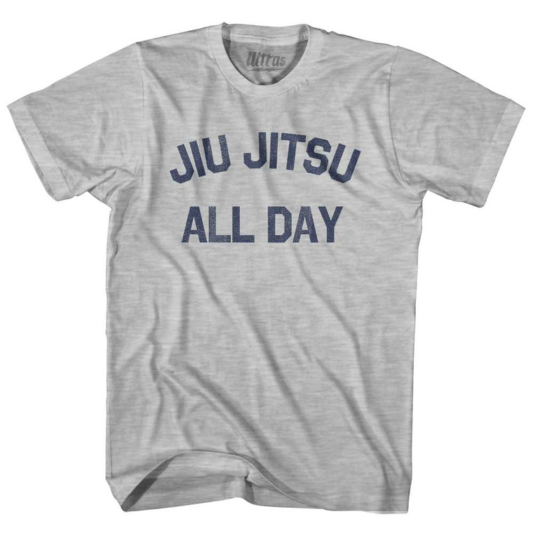 Jiu Jitsu All Day Adult Cotton T-shirt - Grey Heather