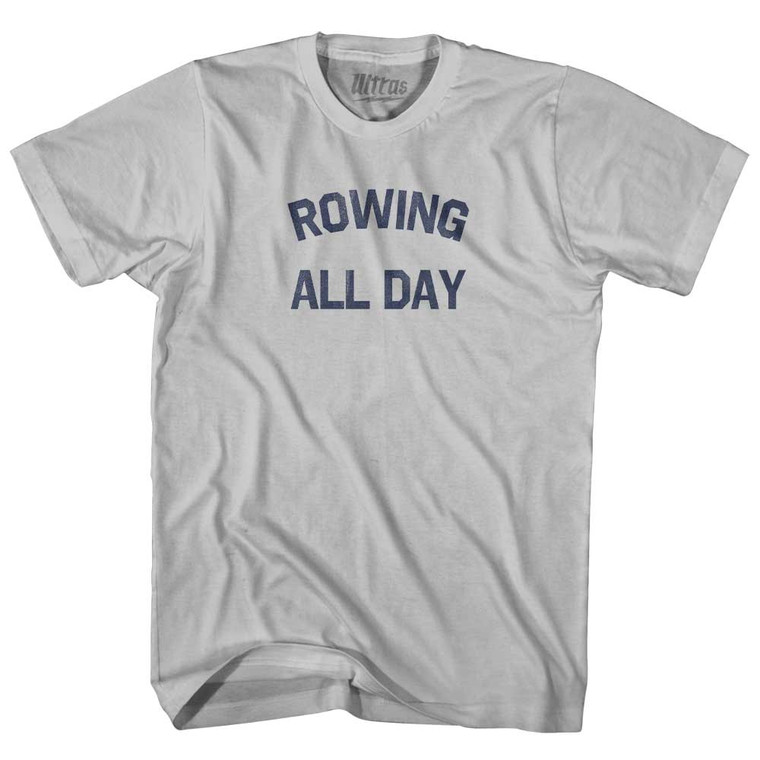 Rowing All Day Adult Cotton T-shirt - Cool Grey