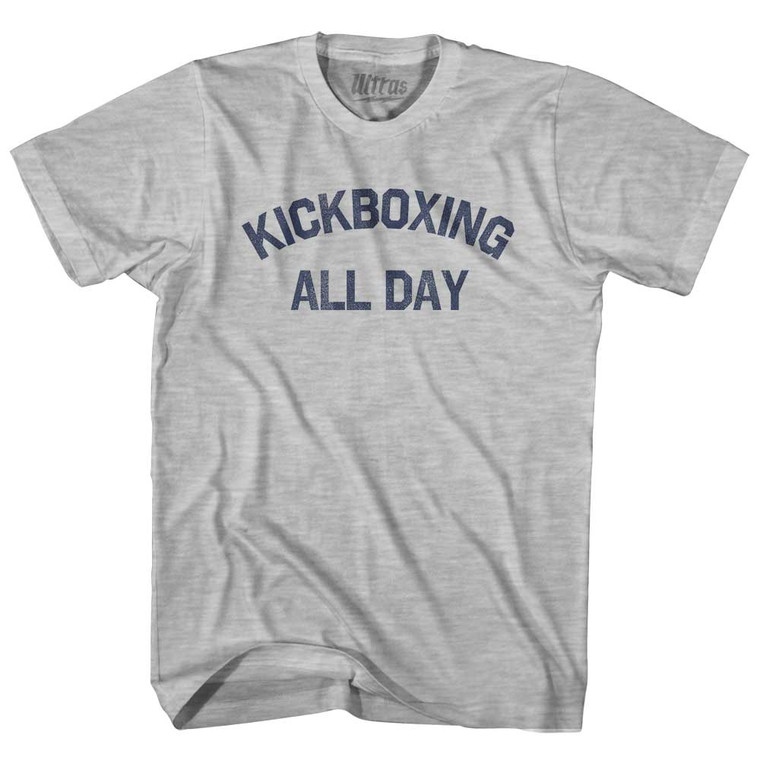 Kickboxing All Day Adult Cotton T-shirt - Grey Heather