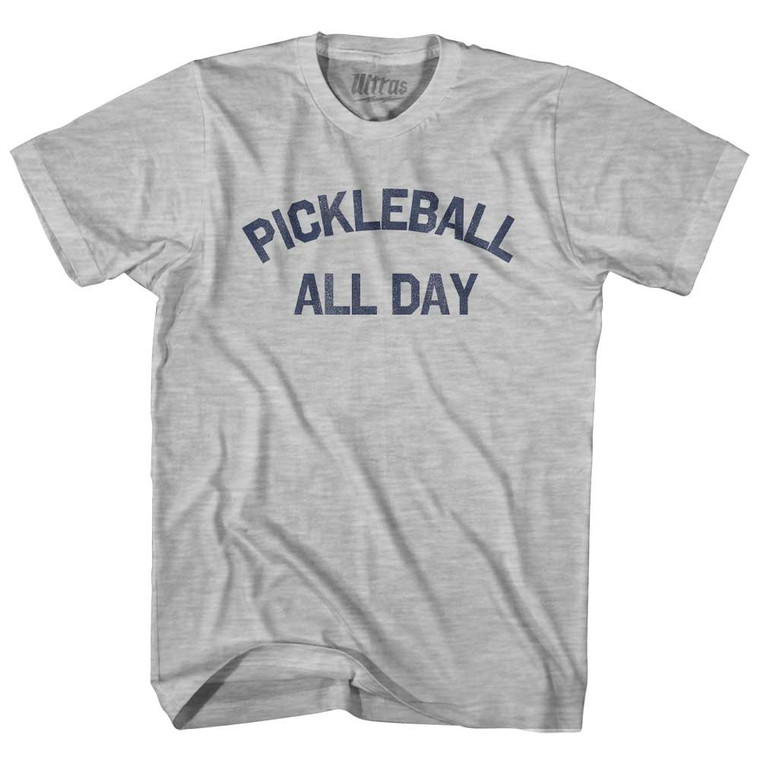 Pickleball All Day Womens Cotton Junior Cut T-Shirt - Grey Heather
