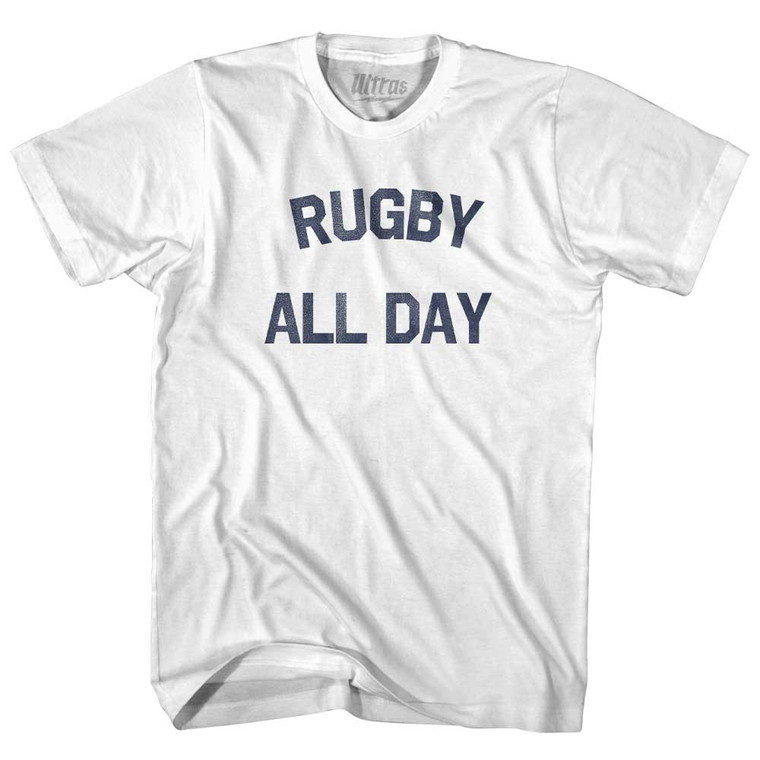 Rugby All Day Youth Cotton T-shirt - White Rugby All Day Youth Cotton T-shirt - White