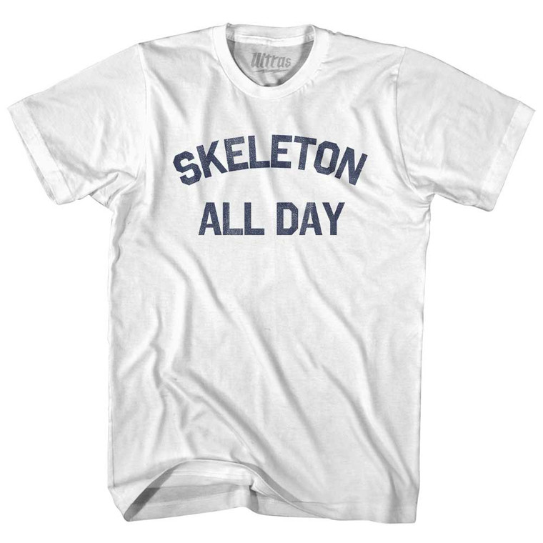 Skeleton All Day Youth Cotton T-shirt - White