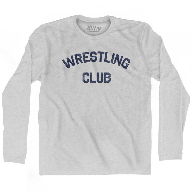 Wrestling Club Adult Cotton Long Sleeve T-shirt Grey Heather