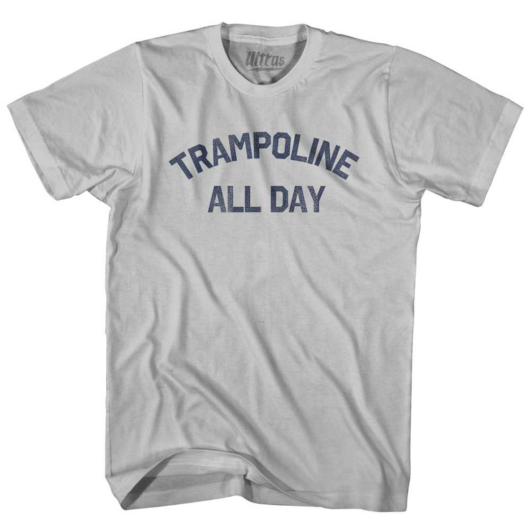 Trampoline All Day Adult Cotton T-shirt - Cool Grey