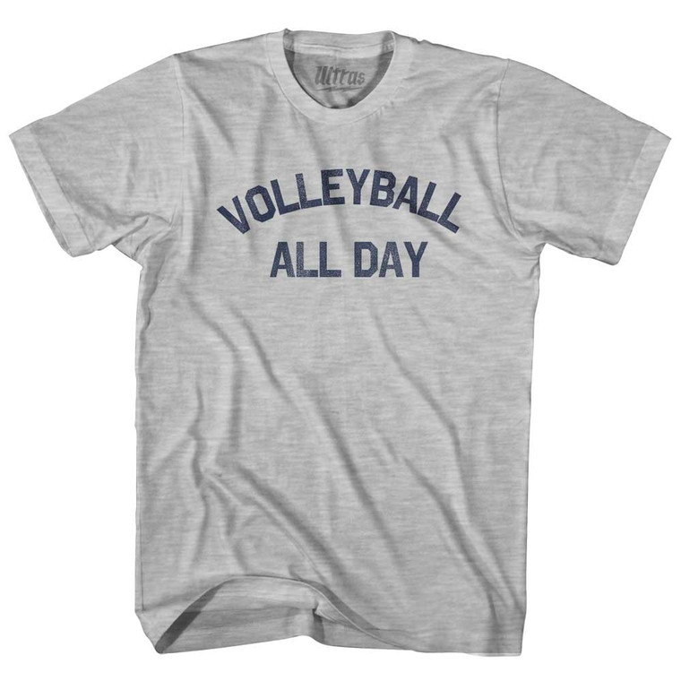 Volleyball All Day Womens Cotton Junior Cut T-Shirt - Grey Heather