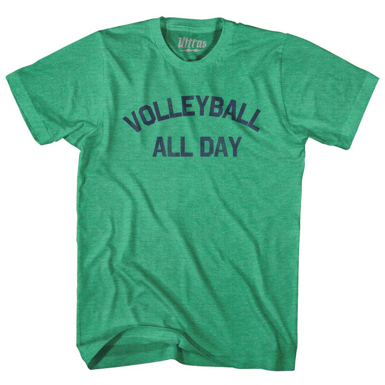 Volleyball All Day Adult Tri-Blend T-shirt - Kelly Green