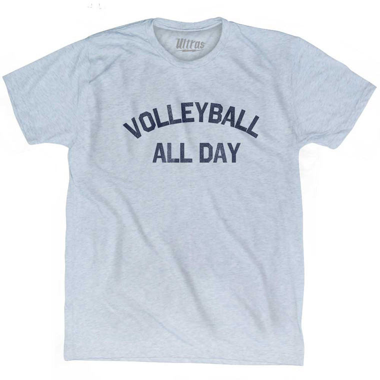 Volleyball All Day Adult Tri-Blend T-shirt - Athletic White