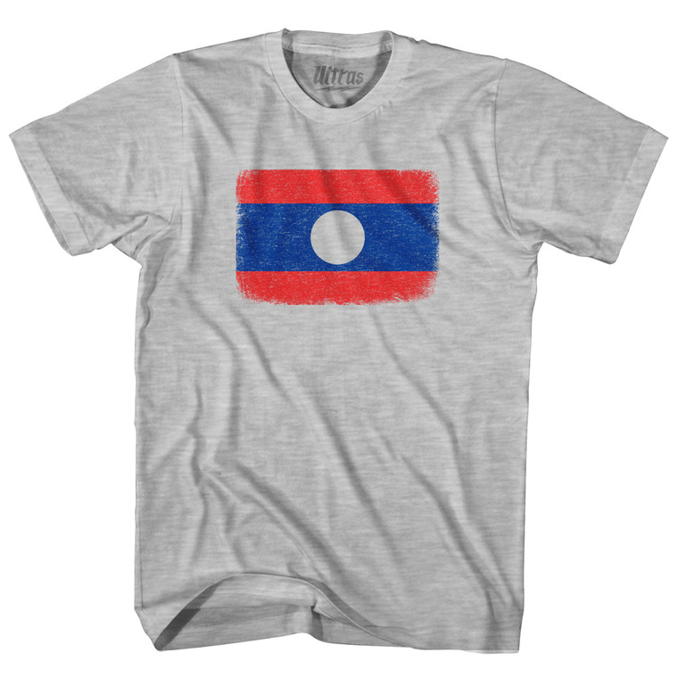 Laos Country Flag Youth Cotton T-shirt - Grey Heather