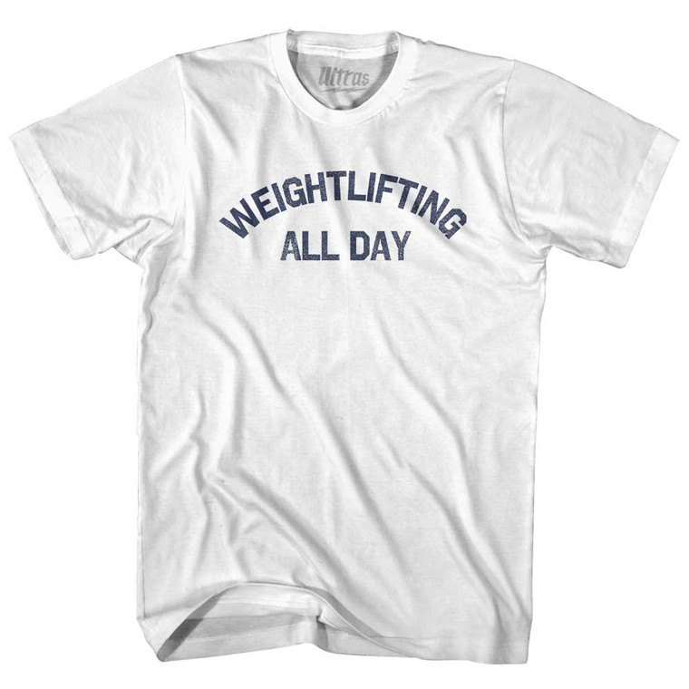 Weightlifting All Day Adult Cotton T-shirt - White