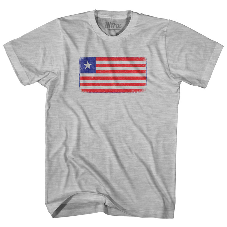 Liberia Country Flag Womens Cotton Junior Cut T-Shirt - Grey Heather