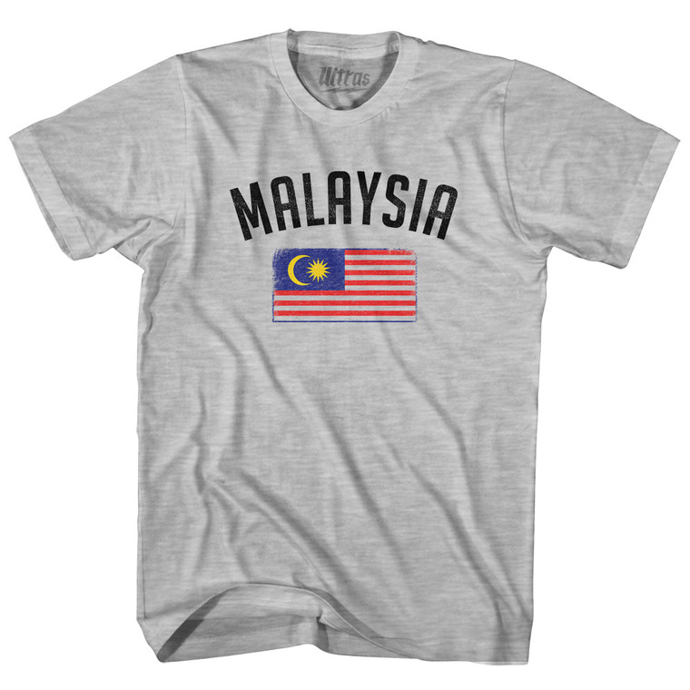 Malaysia Country Flag Heritage Womens Cotton Junior Cut T-Shirt - Grey Heather