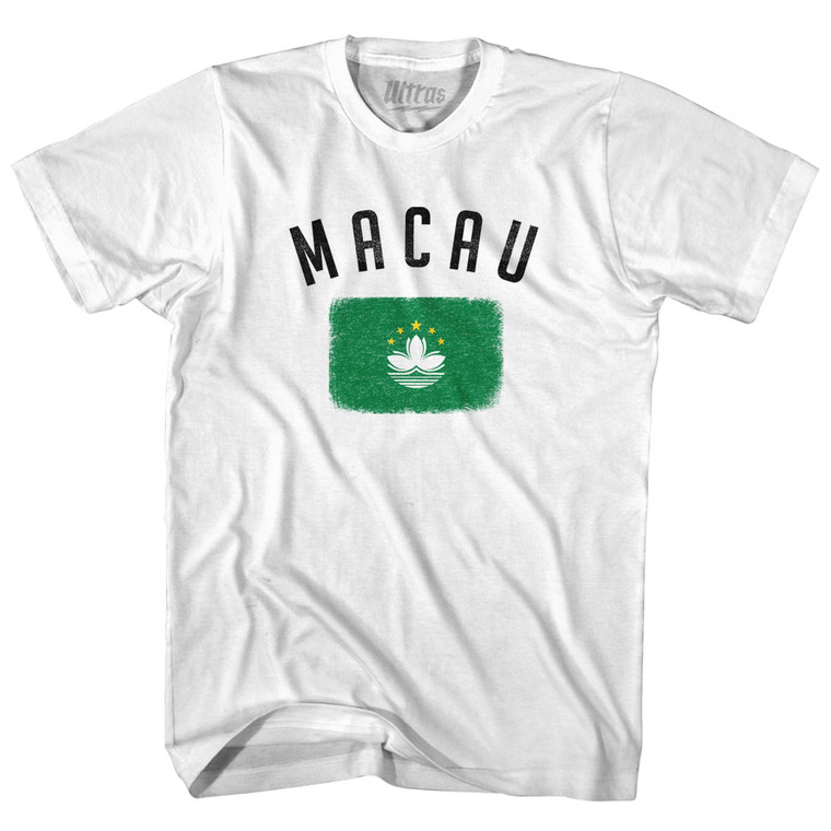 Macau Country Flag Heritage Youth Cotton T-shirt - White