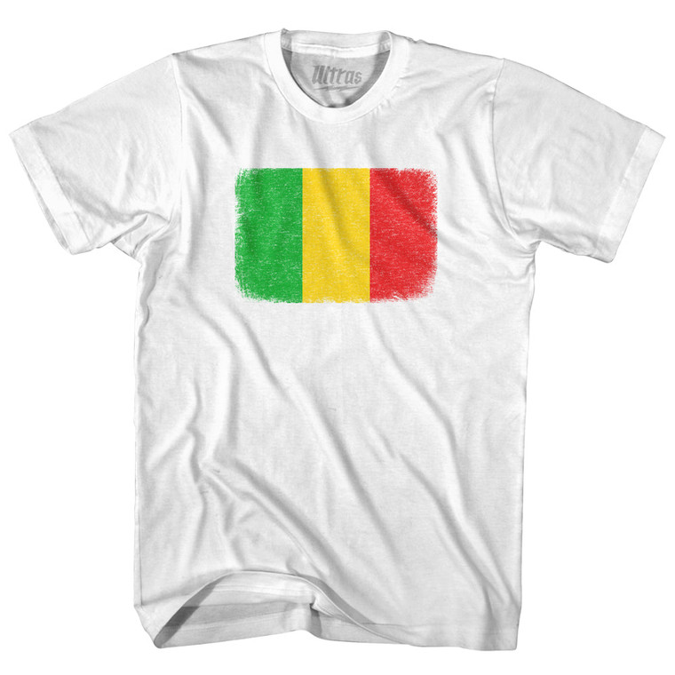 Mali Country Flag Womens Cotton Junior Cut T-Shirt - White