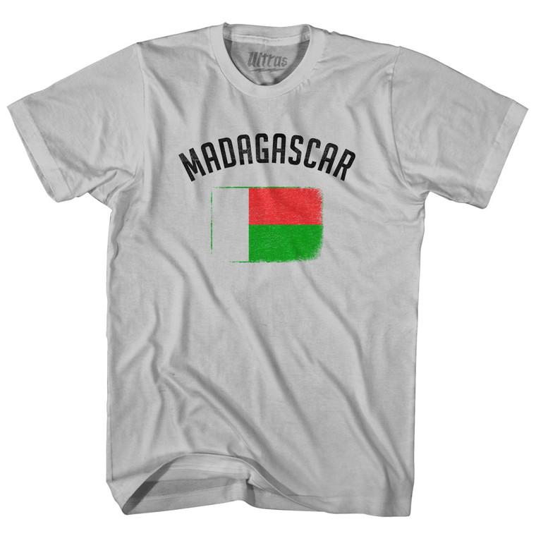 Madagascar Country Flag Heritage Adult Cotton T-shirt - Cool Grey