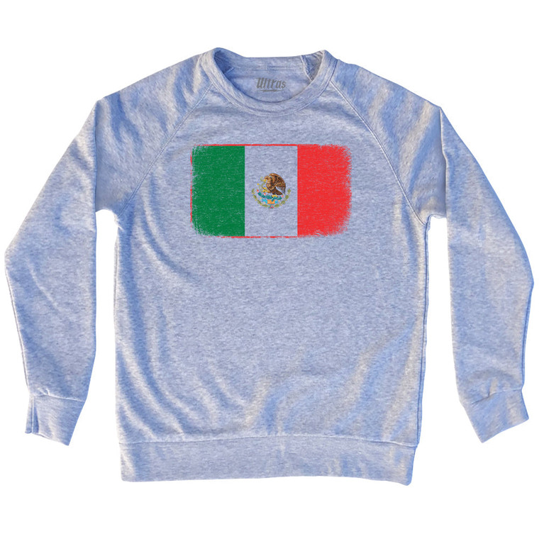 Mexico Country Flag Adult Tri-Blend Sweatshirt - Heather Grey