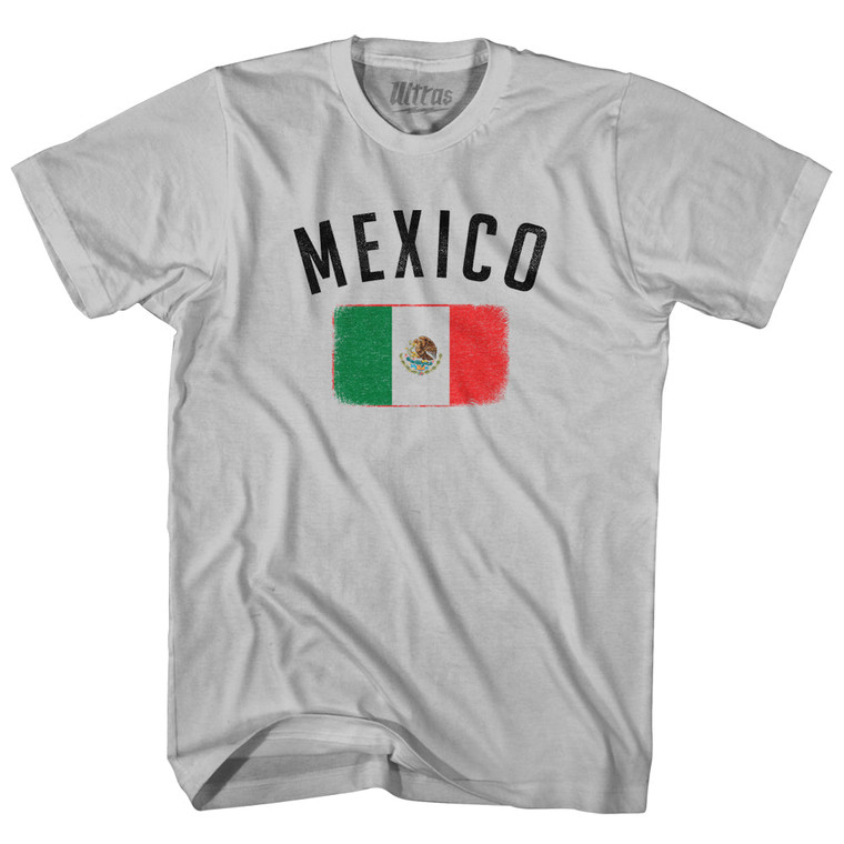Mexico Country Flag Heritage Adult Cotton T-shirt - Cool Grey