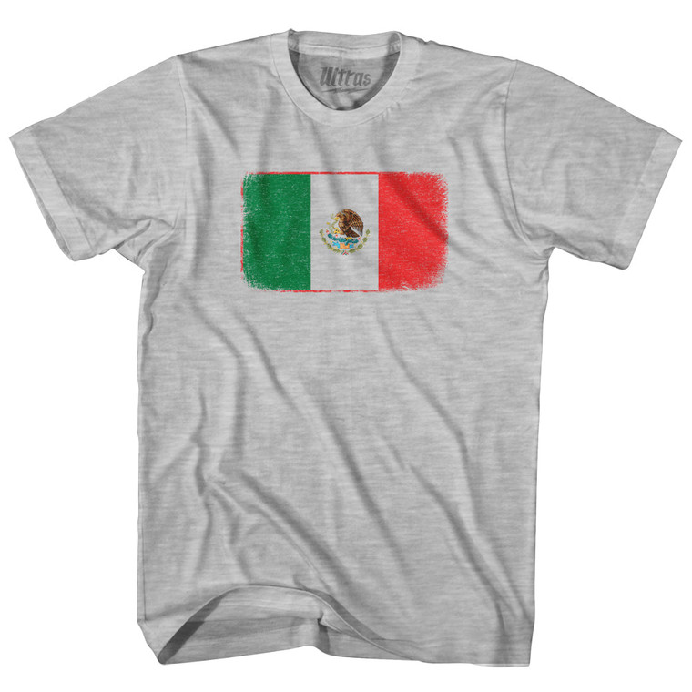 Mexico Country Flag Adult Cotton T-shirt - Grey Heather