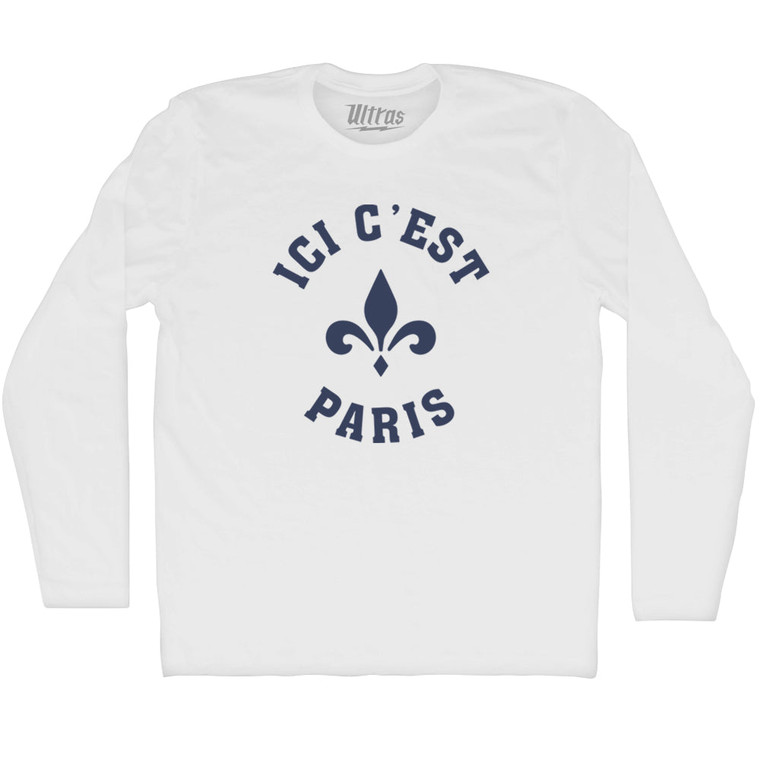 ICI C'est Paris Fleur De Lis Soccer Adult Cotton Long Sleeve T-shirt