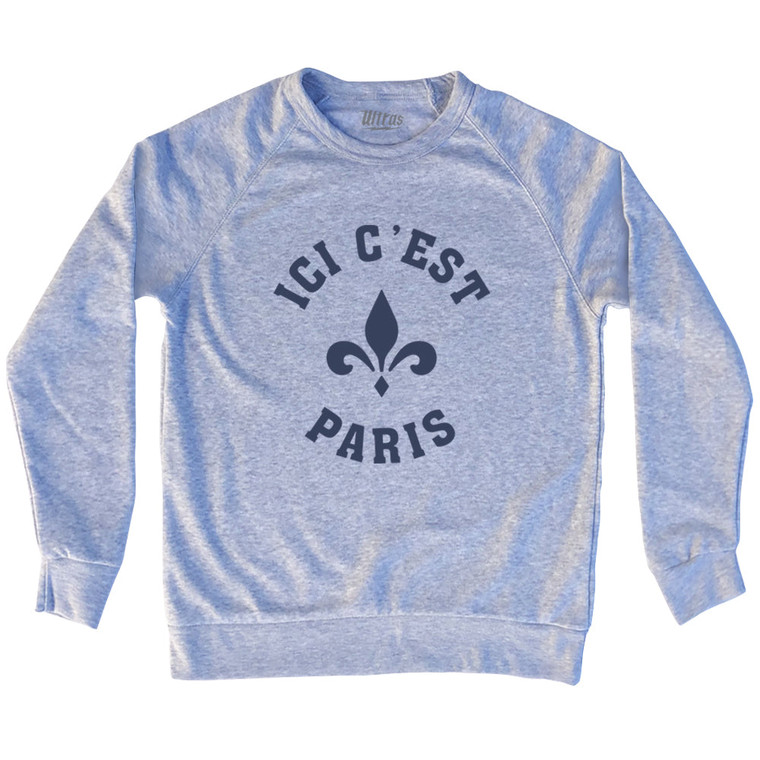 ICI C'est Paris Fleur De Lis Soccer Adult Tri-Blend Sweatshirt