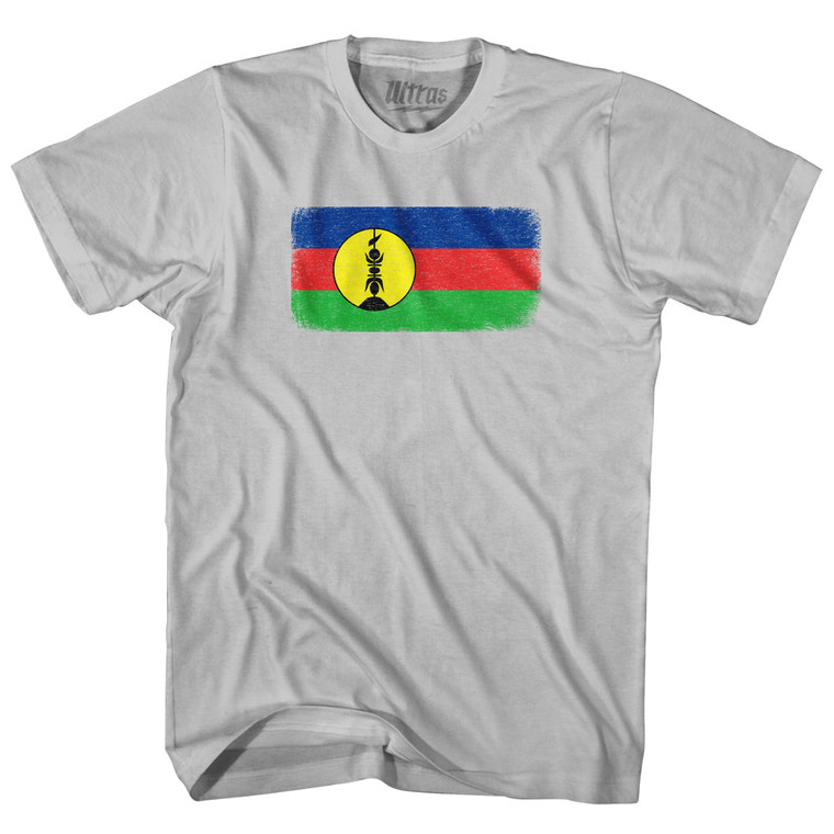 New Caledonia Country Flag Adult Cotton T-shirt - Cool Grey