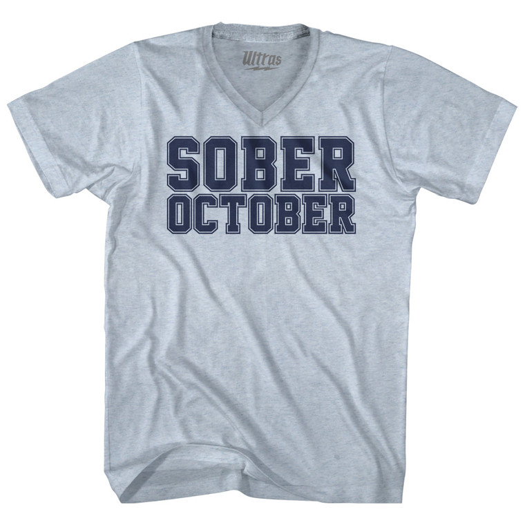 Sober October Adult Tri-Blend V-neck T-shirt