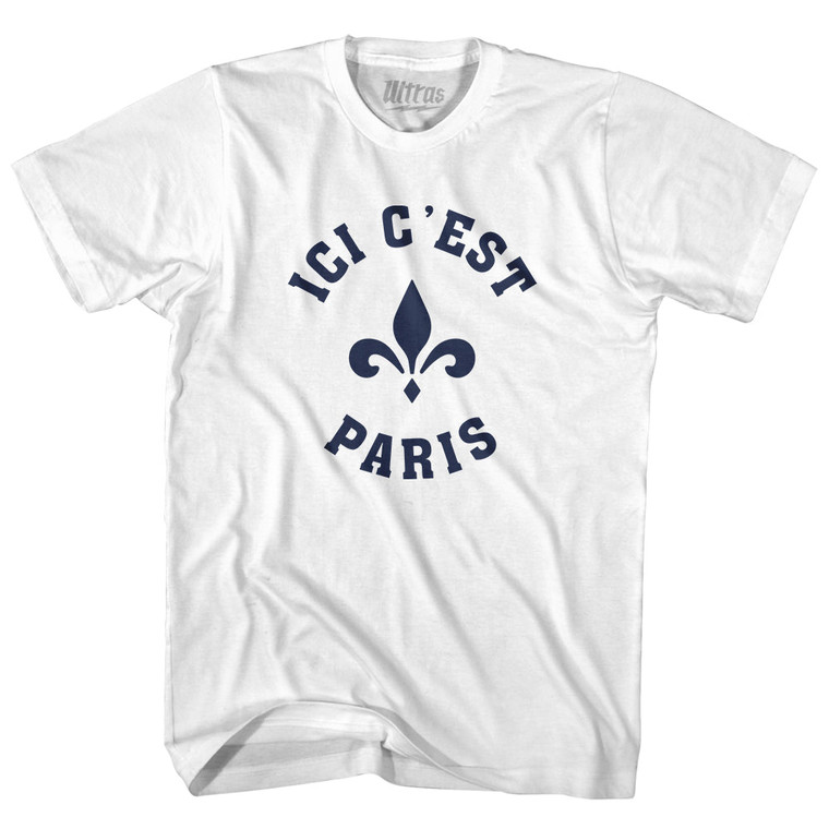 ICI C'est Paris Fleur De Lis Soccer Womens Cotton Junior Cut T-Shirt