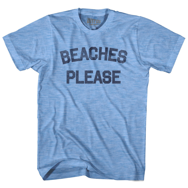 Beaches Please Adult Tri-Blend T-shirt - Athletic Blue