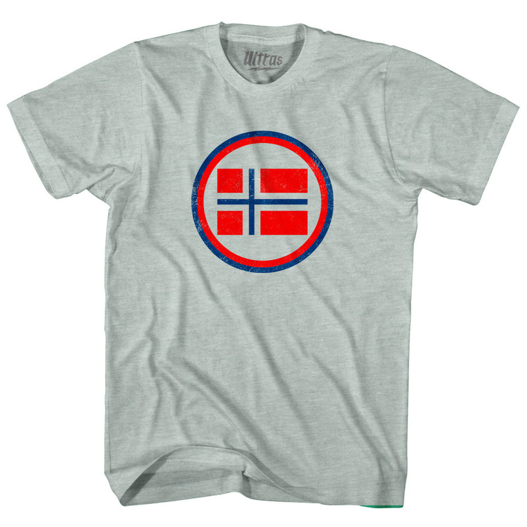Norway Flag Adult Tri-Blend T-shirt - Athletic Cool Grey